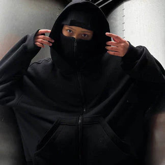 Balaclava Ninja Zipper Hoodie Jacket
