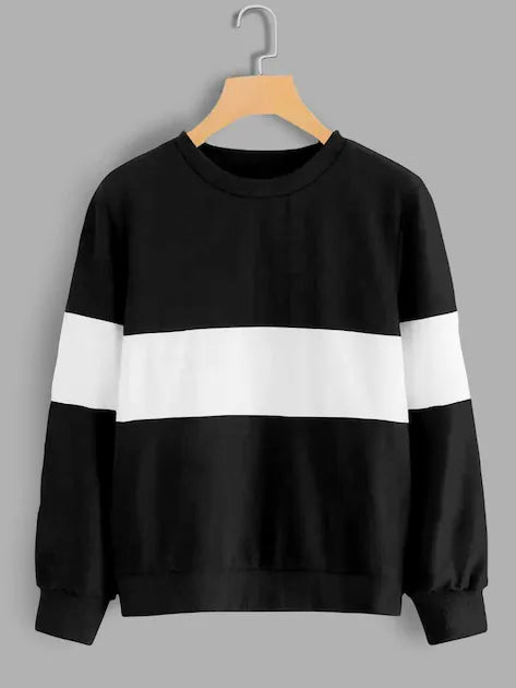 Zebra Black And White Block Sweatshirt MEN