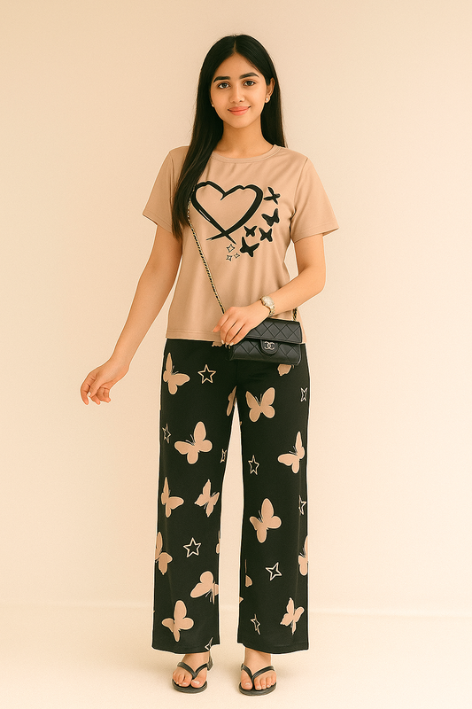 Heart & Butterfly PJs SET T-SHIRT