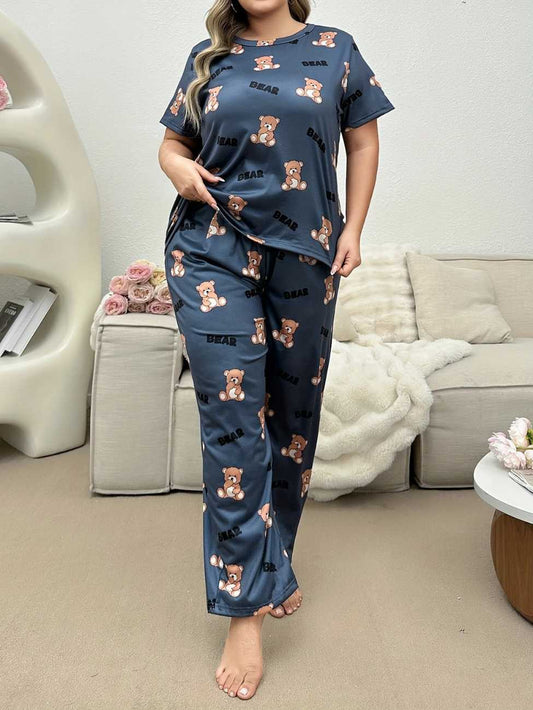 Cozy Bear Printed Night Suit T-SHIRT